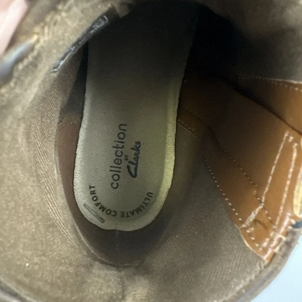 Clarks Camzin Dime Ankle Boot Bootie Brown Leather Side Zip Buckle Strap Women 7 - Picture 7 of 14